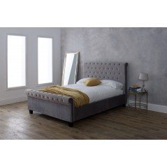 LL Orbit Silver Velvet 4ft6 Double Bedstead